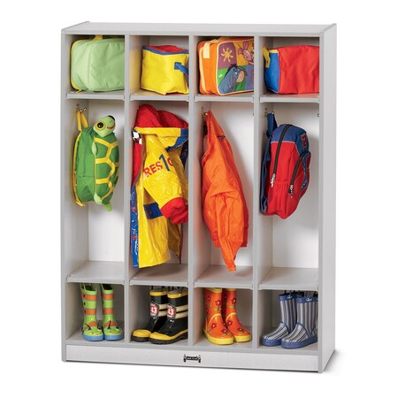 Jonti-Craft Rainbow Accents 4 Section Coat Locker, Gray 0268JCWW000